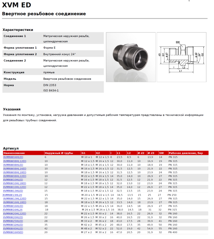 3D модель Ввертное резьбовое соединение (штуцер - 20 вариантов)