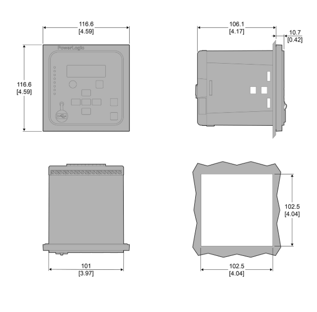3D модель Релейное устройство защиты PowerLogic P1F
