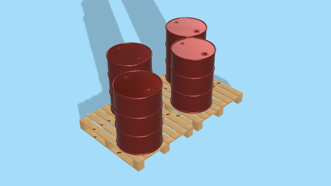 3D модель Красные металлические бочки