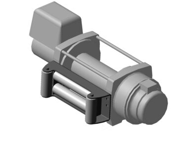 3D модель Электрическая лебёдка WARN 12 Series с направляющими