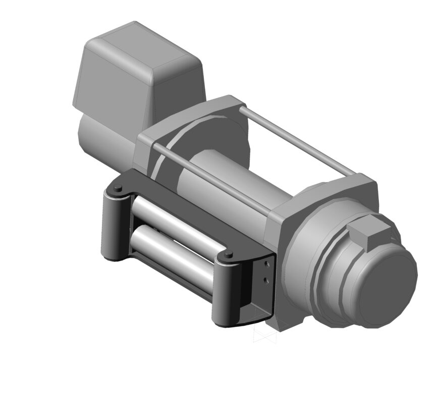 3D модель Электрическая лебёдка WARN 12 Series с направляющими