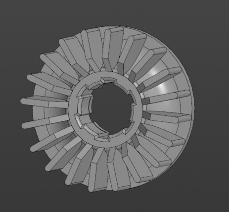 3D модель Крыльчатка якоря УШМ Интерскол-180