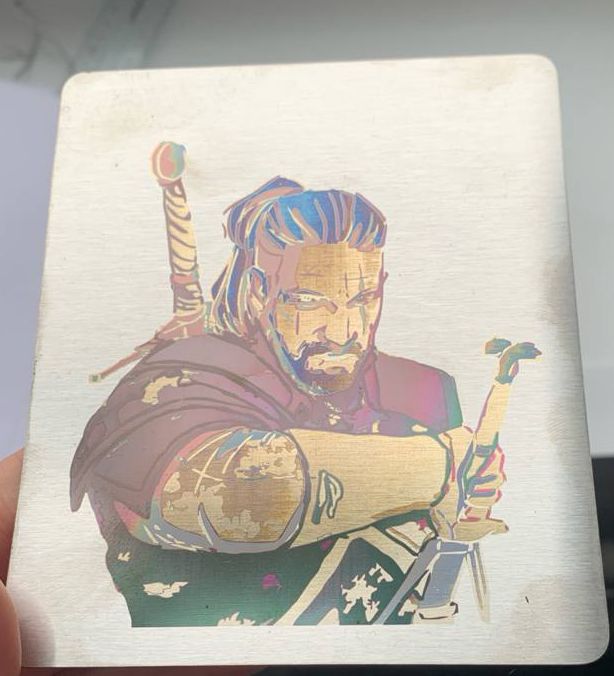 Чертеж DXF для лазерного маркера Геральт из Ривии 100х100мм