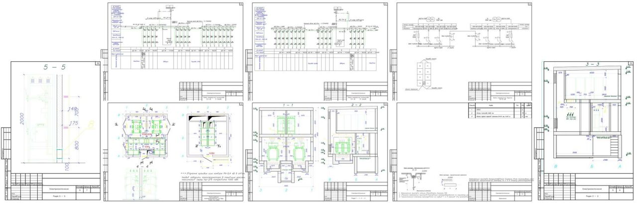 Чертеж Трансформаторная подстанция ТП 10/0,4 кВ
