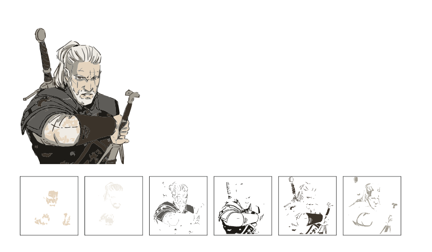 Чертеж DXF для лазерного маркера Геральт из Ривии 100х100мм