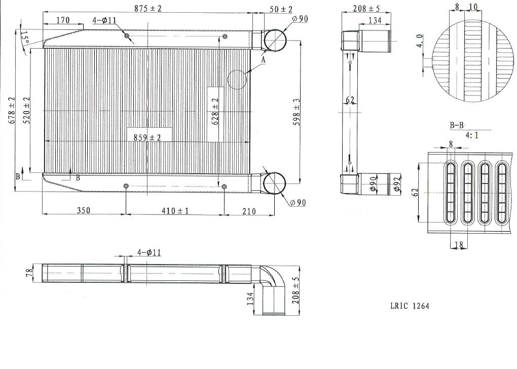 3D модель Блок охлаждения (Интеркулер) для дизельного двс на базе двигателя ЯМЗ 6502 LRIC 1264