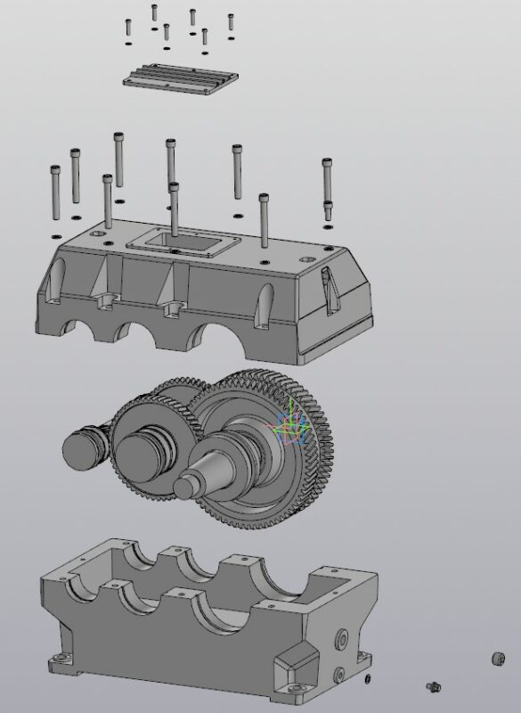 3D модель Разработка технологического процесса сборки редуктора цилиндрического двухступенчатого с шевронными колесами с передаточным числом 21,1