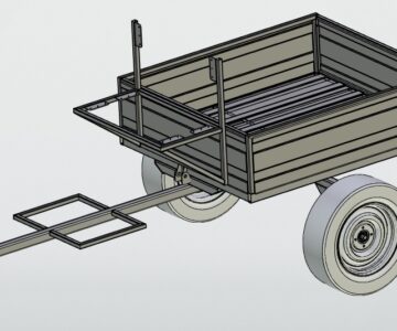3D модель Прицеп самосвальный для мотоблока
