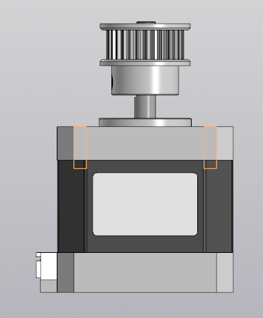 3D модель Шаговый двигатель NANPOSE 17HS4401 + Шкив зубчатый HTD5M с 30 зубьями
