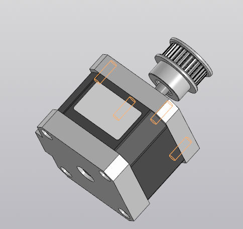 3D модель Шаговый двигатель NANPOSE 17HS4401 + Шкив зубчатый HTD5M с 30 зубьями