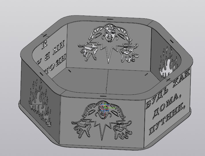 Чертеж Костровая чаша король и шут