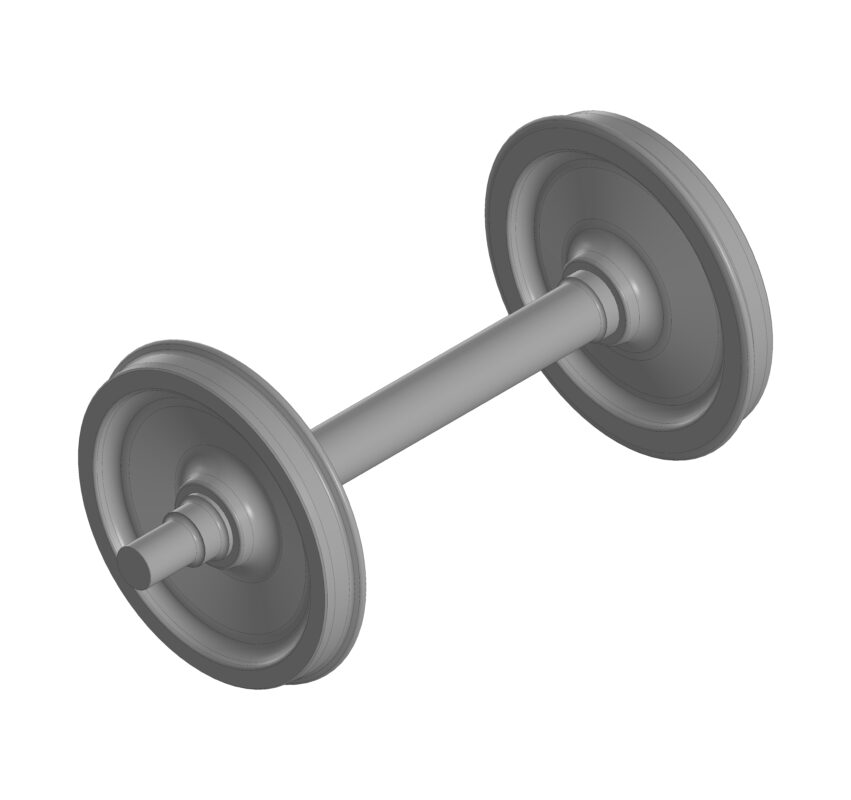 3D модель Колесный пара 2ВС-105 вагон думпкар