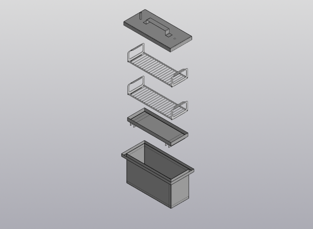 3D модель Коптильня 352х142х200 мм.