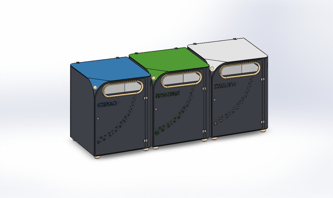 3D модель Контейнеры для раздельного сбора мусора