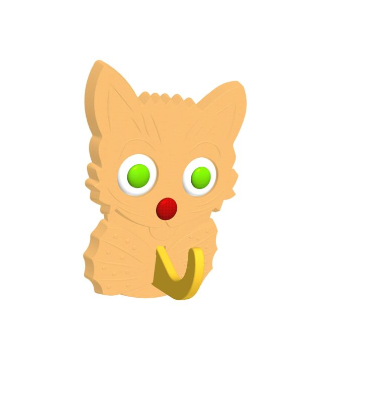 3D модель Крючок для полотенец "Котёнок"