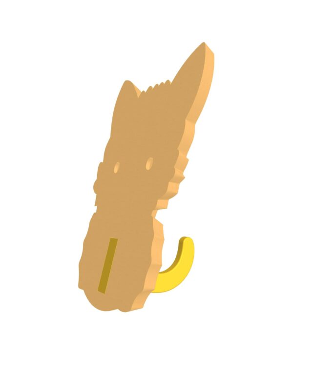 3D модель Крючок для полотенец "Котёнок"