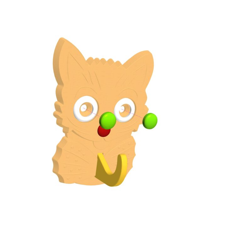 3D модель Крючок для полотенец "Котёнок"