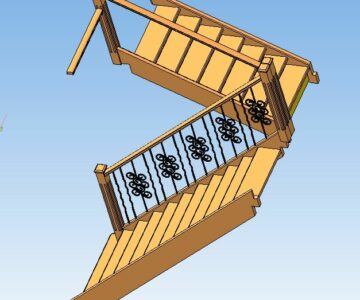 3D модель Лестница двухпролетная