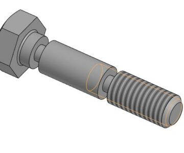 3D модель Болт срезной М8х40 для снегоуборщика PATRIOT PS 601, 602Е, 603, 603Е