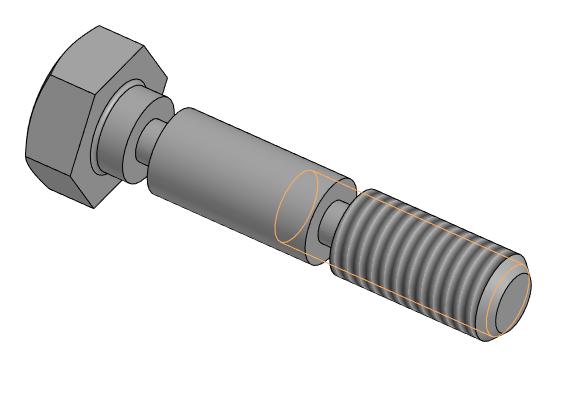 3D модель Болт срезной М8х40 для снегоуборщика PATRIOT PS 601, 602Е, 603, 603Е