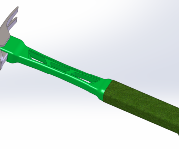 3D модель Молоток с гвоздодёром на фиберглассовой ручке