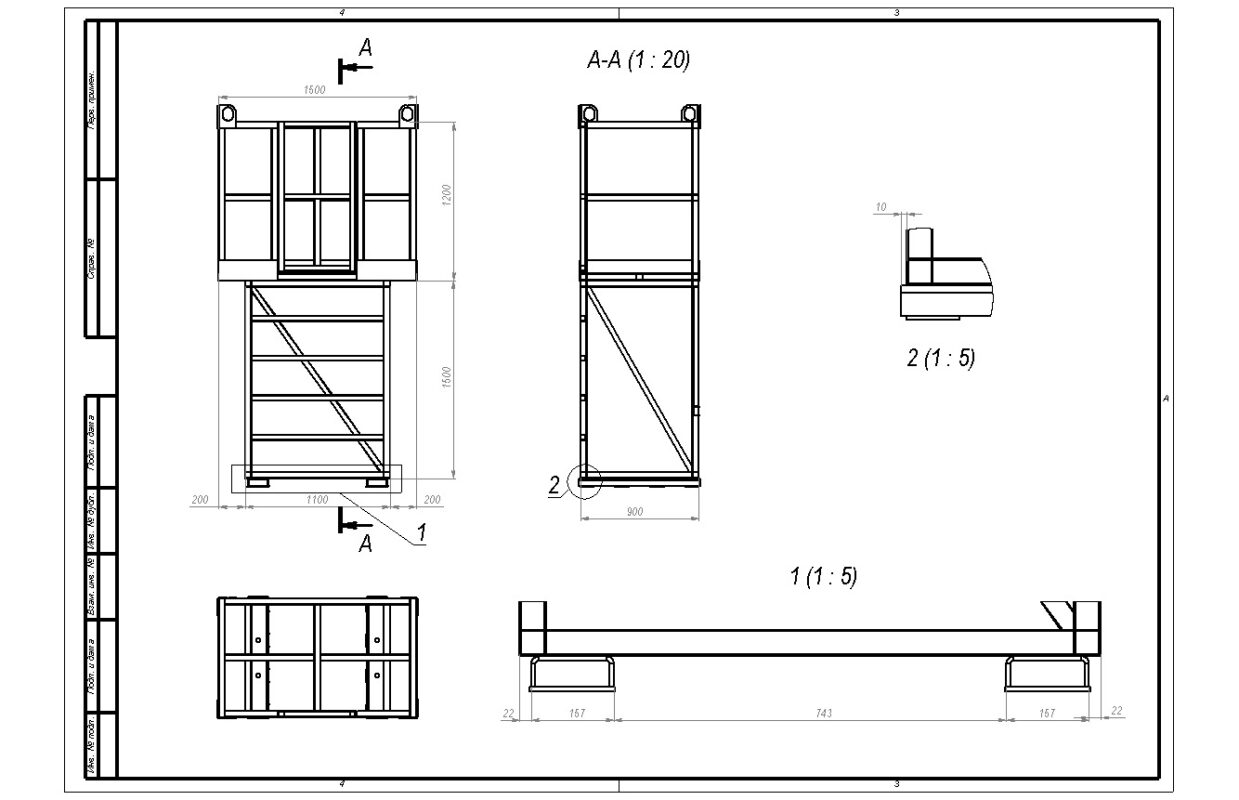 3D модель Монтажная корзина на вилочный погрузчик