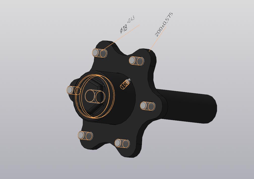 3D модель Ступица с осью