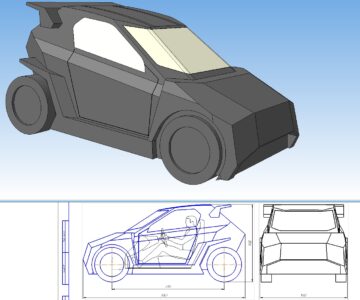 3D модель Двух местный автомобиль