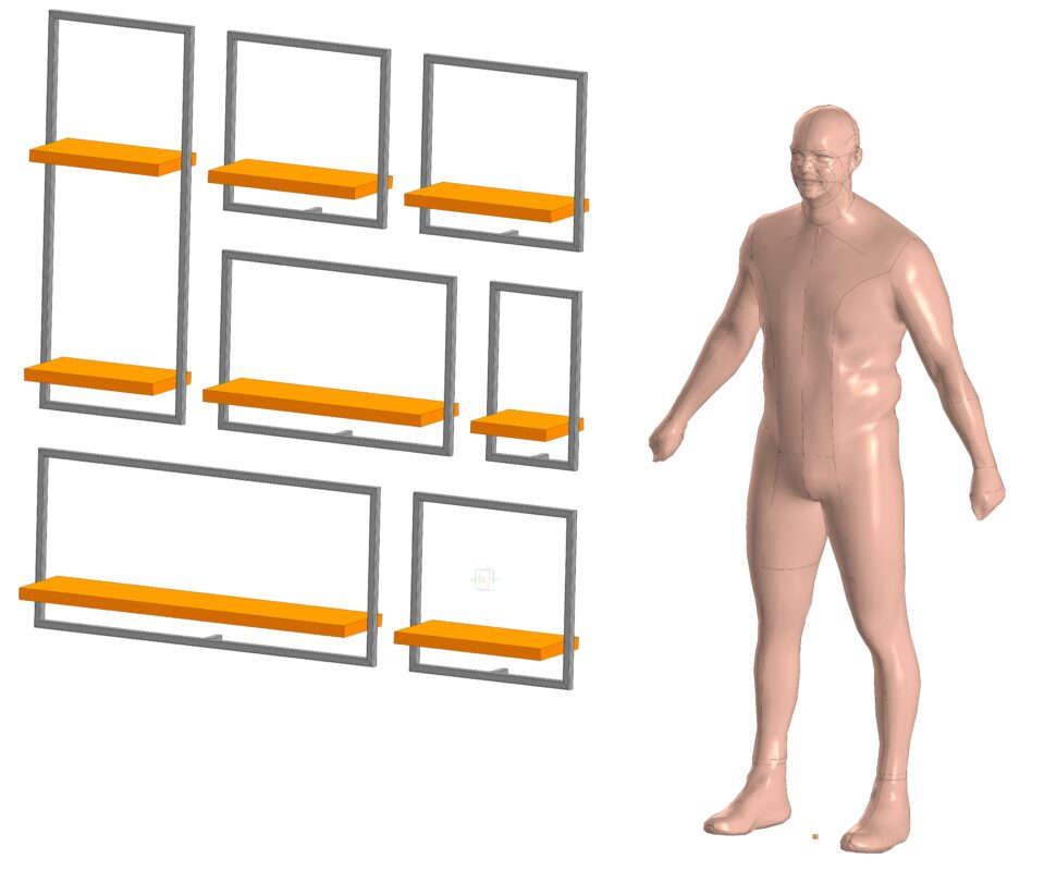 3D модель Полки с общим габаритом 1500х1550 мм.