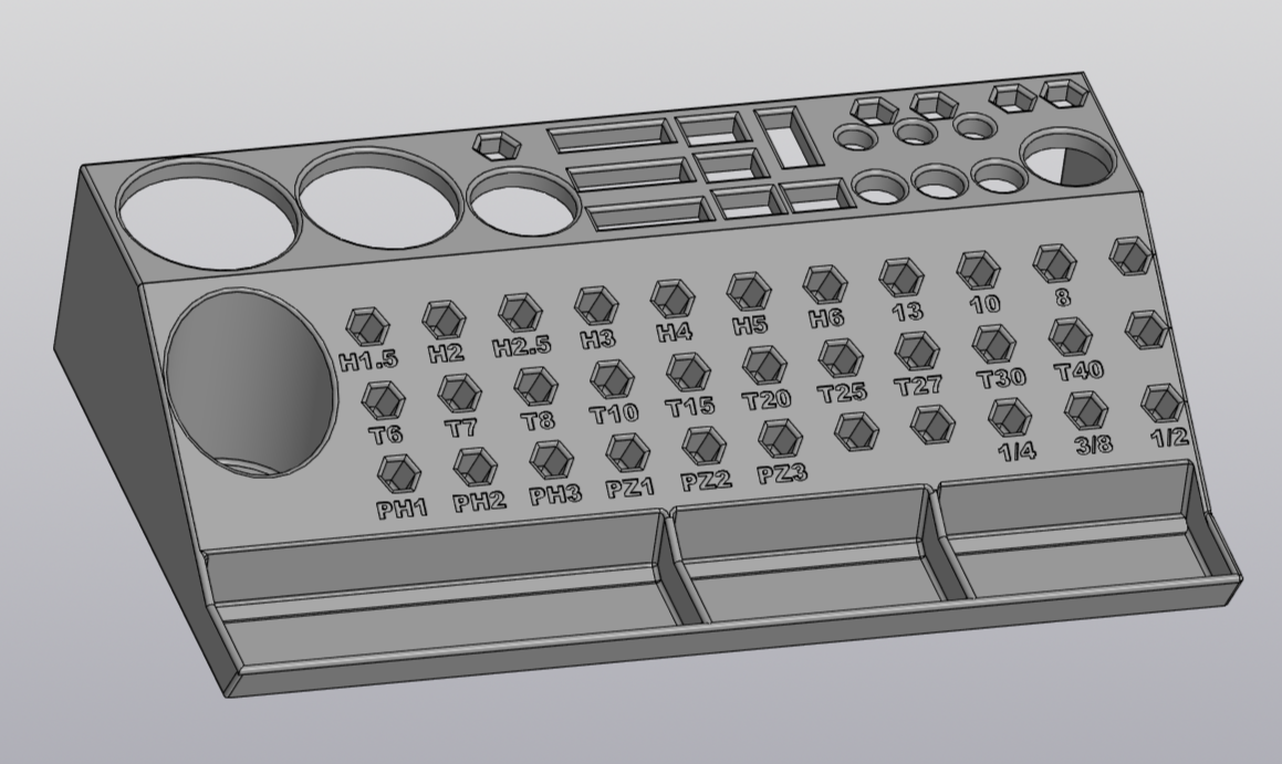 3D модель Органайзер для бит расширенный
