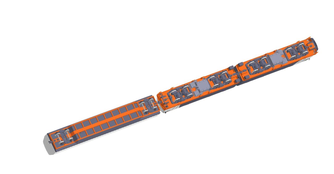 3D модель Поезд для перевозки частей космических аппаратов