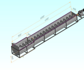 Чертеж Шнек лоточный для мойки сольи