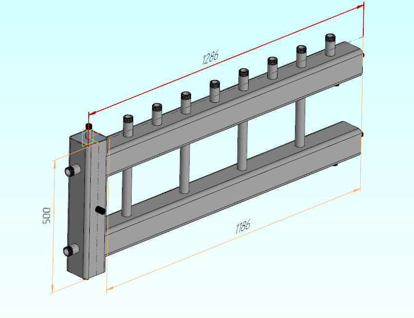 3D модель Гидрострелка системы для отопления частного дома