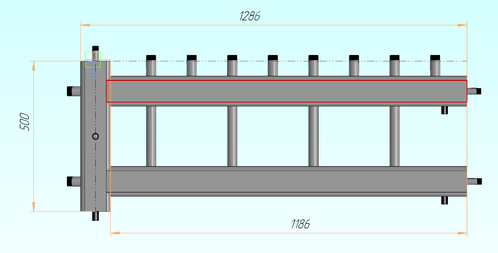 3D модель Гидрострелка системы для отопления частного дома