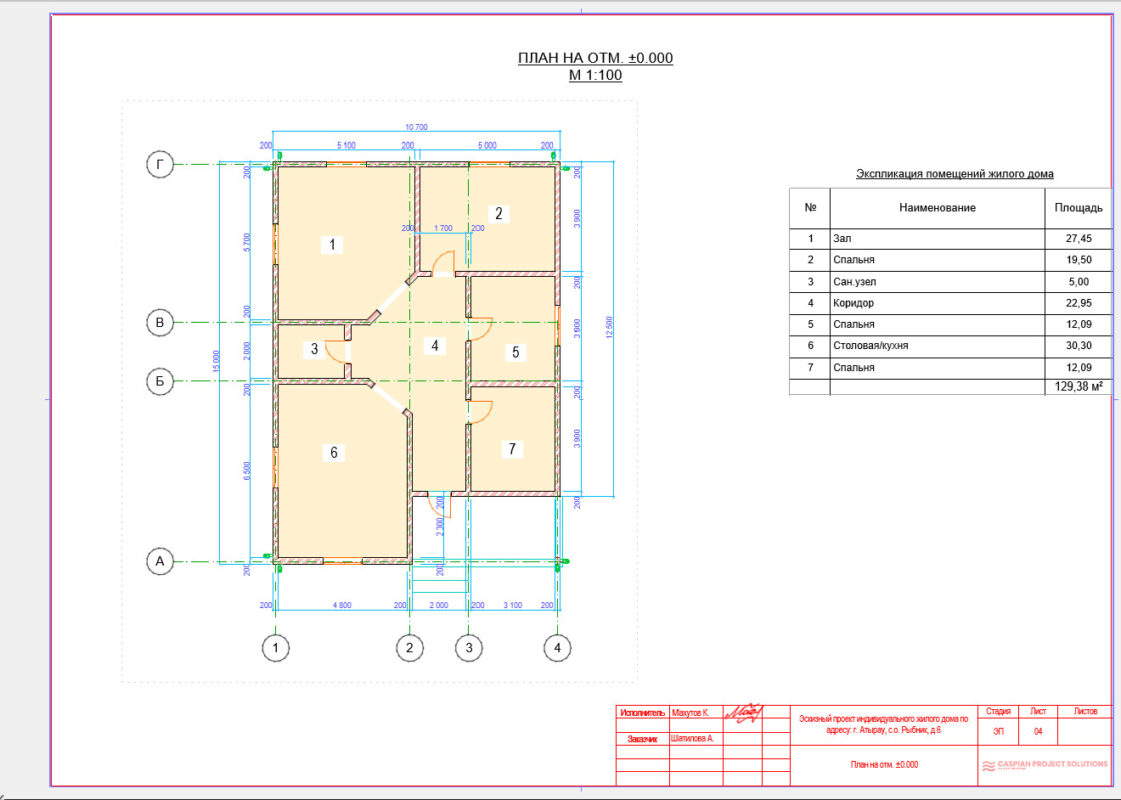 3D модель Эскиз и 3д модель дачного дома 130м2
