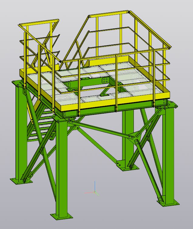 3D модель Площадка обслуживания химического реактора на 800 литров