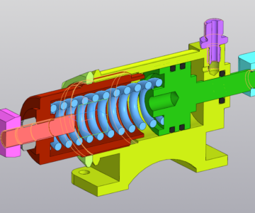 Чертеж Цилиндр пневматический МЧ.00.21.00.00 Компас 3D и 2D