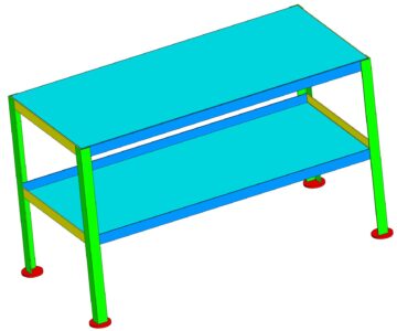 3D модель Стол из металла 1490х690х902 мм