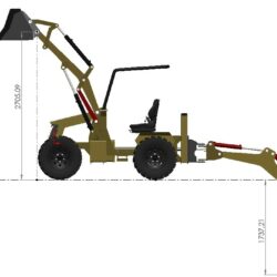 3D модель Мини экскаватор на мостах уаз Тимкен