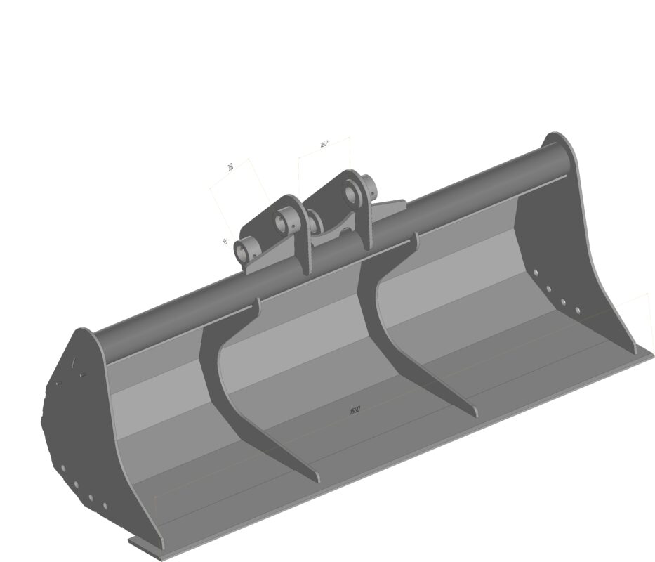 3D модель Ковш планировочный рабочая ширина 1560мм