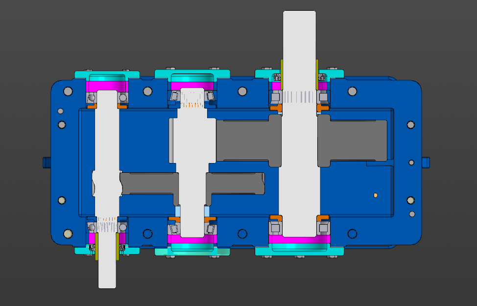 3D модель Цилиндрический двухступенчатый редуктор uред=20