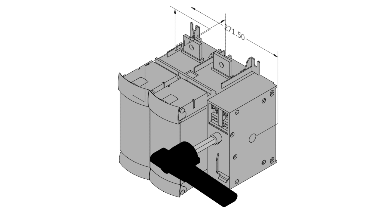 3D модель Силовой разъединитель нагрузки Eaton Bussmann RDF800L-2 DIR-08