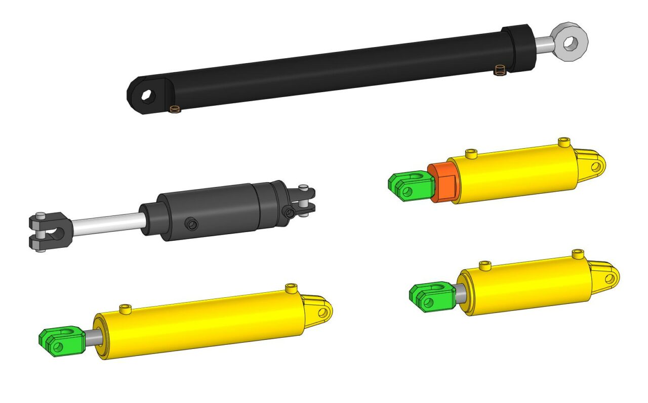 3D модель Гидроцилиндры ЦГ (5 вариантов)