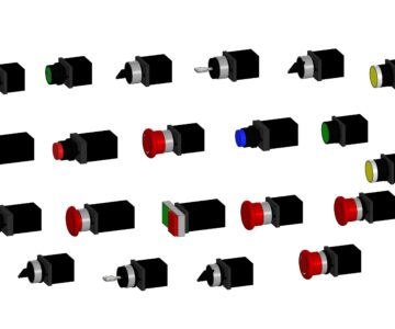 3D модель Кнопки и переключатели серии NP2