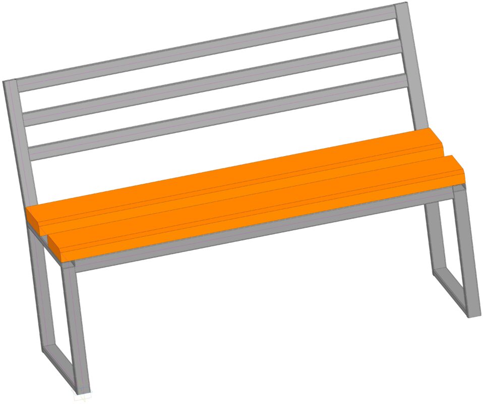 3D модель Скамейка уличная 200х450х820