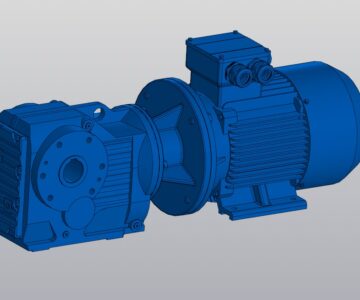 Чертеж Мотор-редуктор КА87+электродвигатель АИР160S4 15 кВт 1500 об/мин