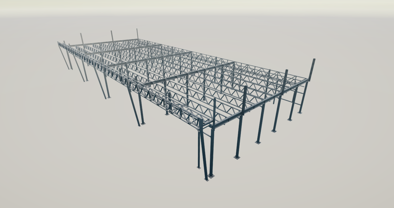 3D модель Торговый павильон 37,3х14,8х4,3 м
