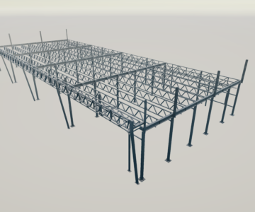3D модель Торговый павильон 37,3х14,8х4,3 м