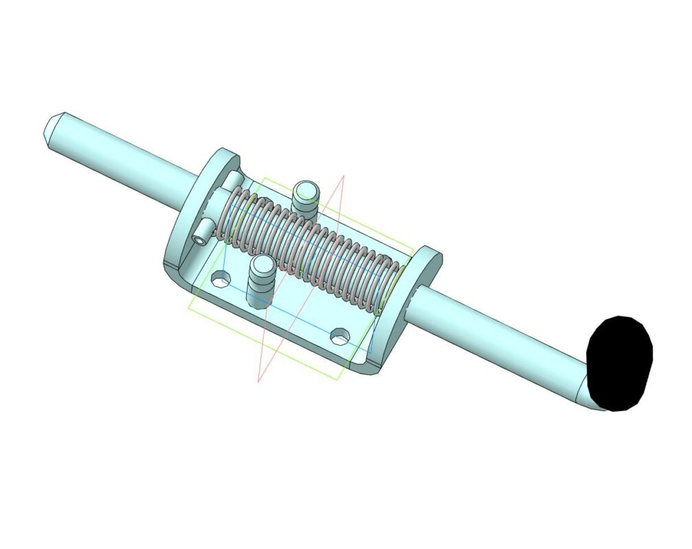 3D модель Пружинный засов-шпингалет