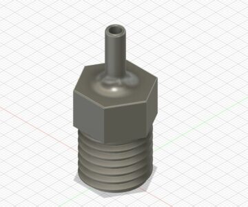 3D модель Штуцер подачи воды для измельчителя пищевых отходов моделей Tuvio kdd14h11, и kdd15h11